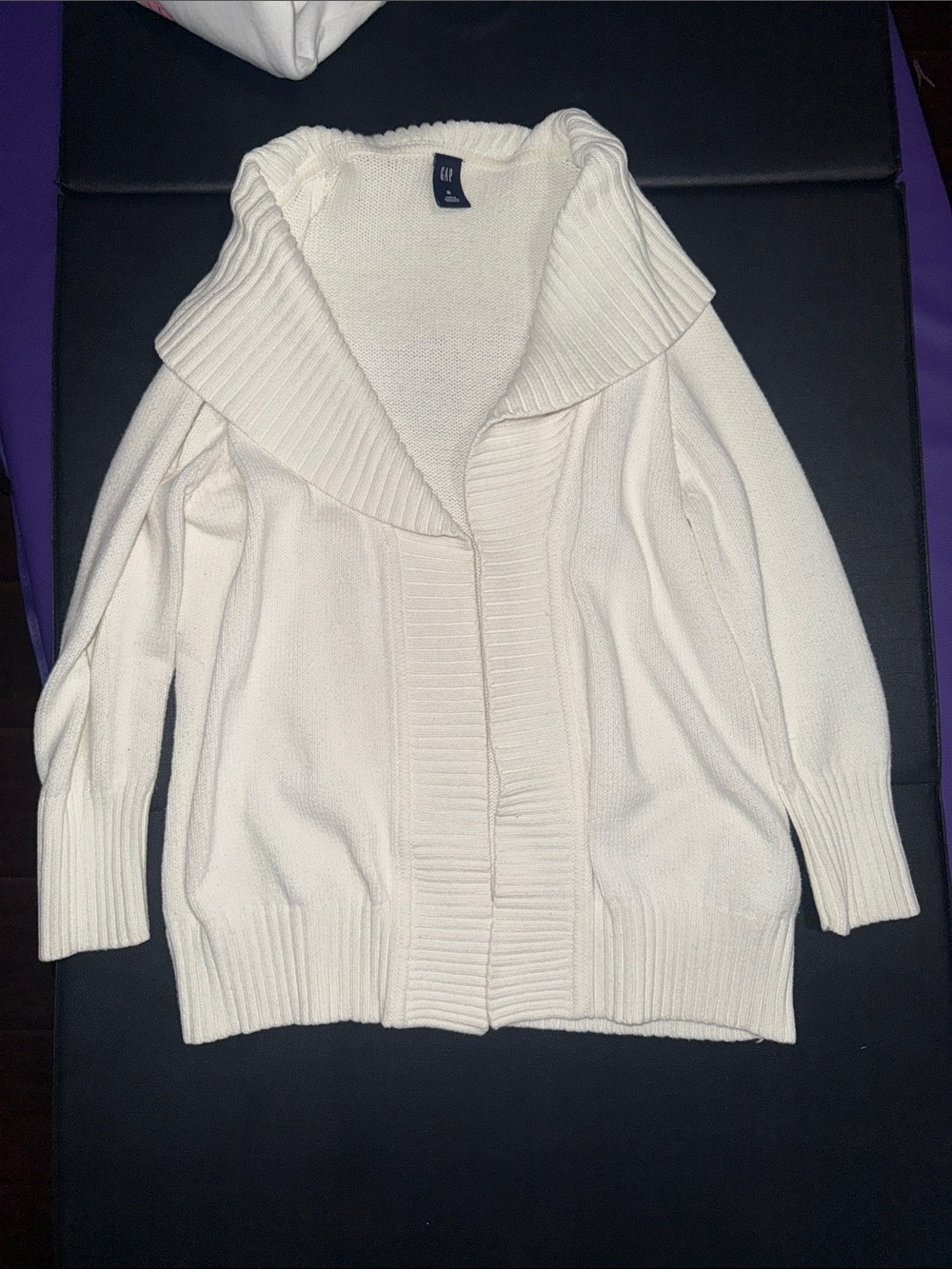 GAP Cream Open Shawl Collar Cardigan
